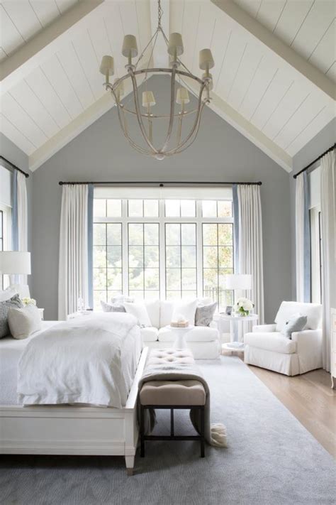 transitional neutral master bedroom  vaulted ceilings hgtv faces