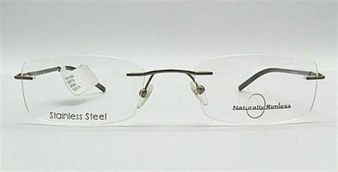 naturally rimless nr341 brn brown womens eyeglasses rx frames 53 20 135 781096311002 ebay
