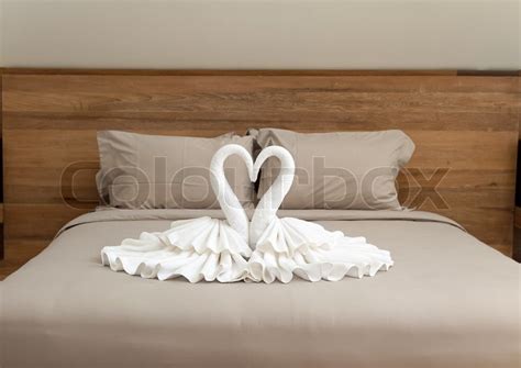 Create the bedroom you really want without breaking your budget. Bedroom interior design with swans from ... | Stock image ...
