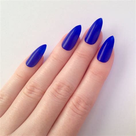 Matte Blue Stiletto Nails Nail Designs Nail By Prettylittlepolish