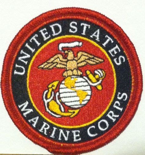 United States Marine Corps Iron On Patch Usmc Emblem Red Border Usmc
