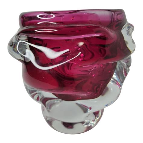 Vintage Sanyu Glass Aka Fantasy Glass Vase Chairish