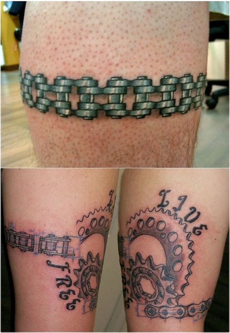 Motorcycle Sprocket And Chain Tattoos Chain Tattoo Tattoos With