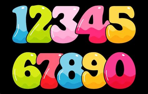 Premium Vector Cartoon Fun Style Number Design Set Colorful Number