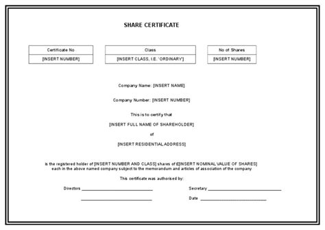 Editable Share Certificate Template Download Pdf Government