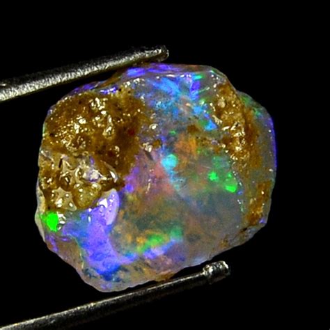 Raw Ethiopian Opal Crystal Black Opal Fire Opal Rough Opal Etsy
