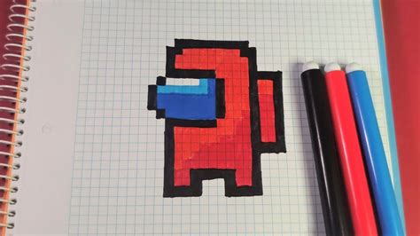 Como Dibujar Among Us Personaje Pixel Art Youtube Dibujos En