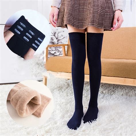winter thick wool blend warm stockings plus cashmere velvet non slip long legs over knee
