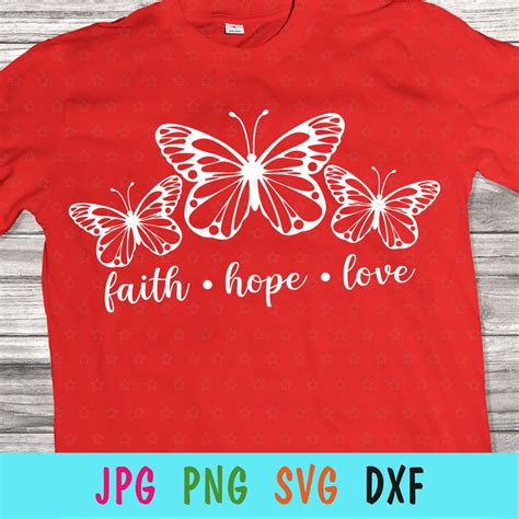 Butterfly Faith Hope Love Svg For Cricut Religious Silhouette Etsy Uk