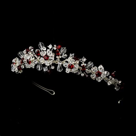red silver red headband headpiece 8003 with images swarovski crystals tiara crystal tiaras