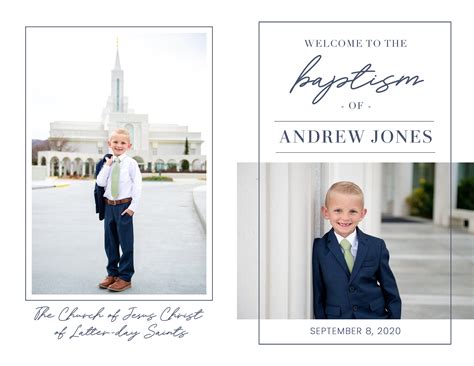 Lds Boy Baptism Program Template Customizable And Easy To Edit On
