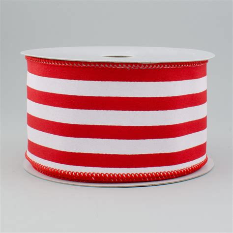 25 Vertical Stripe Satin Ribbon Red And White 10 Yards Rg0132924