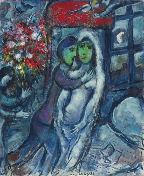 Marc Chagall 1887 1985 Les Amoureux Au Visage Vert Christies