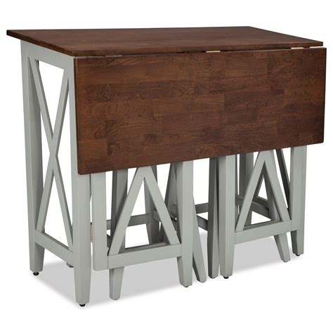 Crosspointe pub table set counter height leg table is constructed of solid hardwoods table has a self storing 18 butterfly leaf dark espresso cherry finish counter height chair. Intercon Small Space 3 Piece Drop Leaf Breakfast Bar and ...