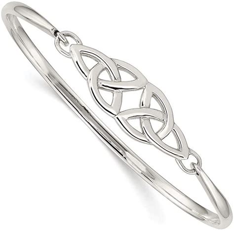 925 sterling silver irish claddagh celtic knot bangle bracelet cuff expandable stackable hook