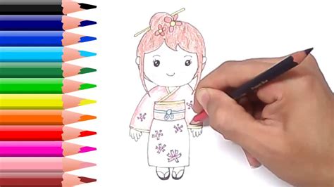 How to draw a cute c. How to Draw Cute Japanese Girl Cartoon Easy for Kids Step by Step - YouTube