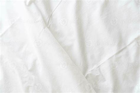 Abstract Pattern Of White Crumpled Bed Sheet White Wrinkled Fabric