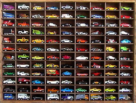 With just basic stained wood it is easy to construct and can easily add more and more. Matchbox Hot Wheels Handmade Display Case 1:64 108 cars Walnut Stain | eBay