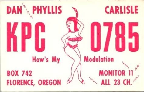 Vintage Qsl Ham Cb Amateur Radio Bikini Girl Florence Oregon Kpc0785 C B428 999 Picclick