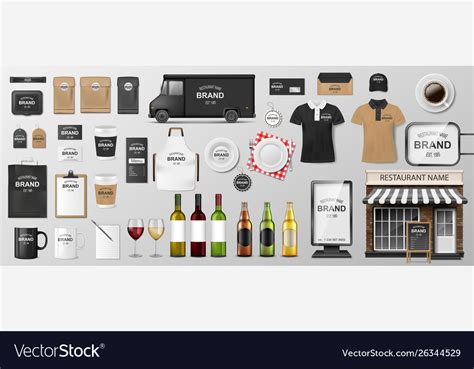 Restaurant Corporate Branding Identity Template Vector Image