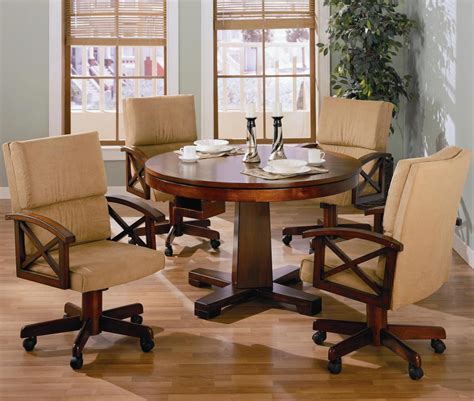 Have you ever considered putting several kitchen chairs with casters instead of common kitchen chair? Full Size Dining Room Set Rattan Dinette Sets Caster ...