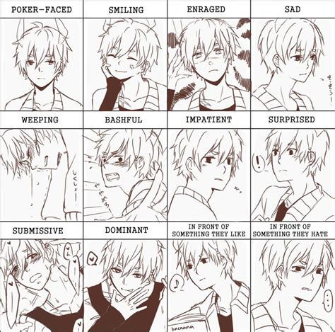 Reference Facial Expression Chart Reference Anime Facial Expressions