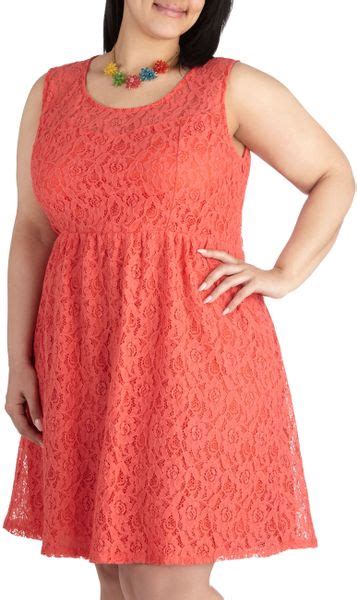 Modcloth Dainty Dally Dress In Coral Plus Size In Pink Coral Lyst