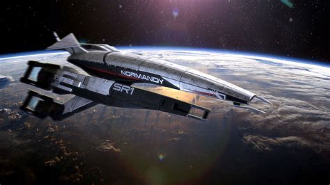 Mass Effect Spaceship Normandy Sr 1 Video Games Space Wallpapers Hd