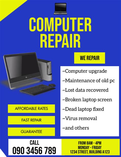 Copia De Computer Repair Flyer Postermywall
