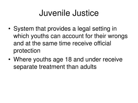 Ppt Evolution Of The Juvenile Justice System Powerpoint Presentation