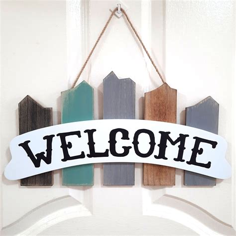 Welcome Wall Decor Hang Rustic Nordic Sign Welcome Home Decal Girl Boy