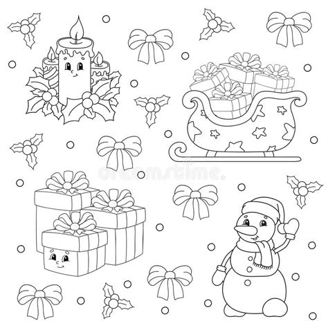 Coloring Book Christmas Theme Stock Illustrations 518 Coloring Book