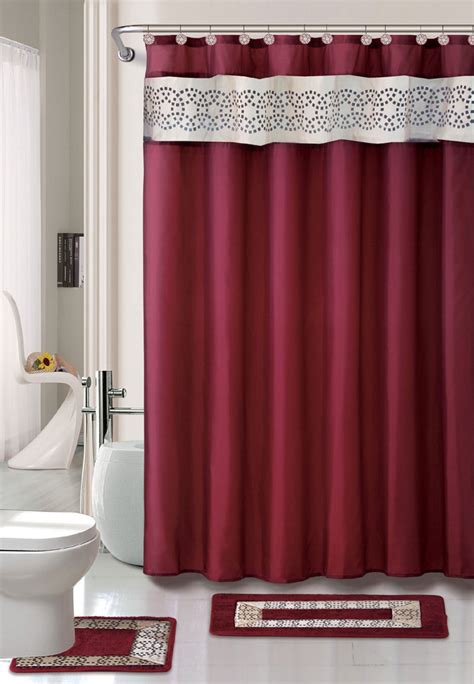Set of modern artistic furniture intended to the bathroom. Home Dynamix Designer Bath Shower Curtain and Bath Rug Set ...