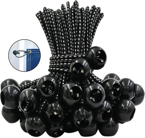 25 pack ball bungee 6 inch black heavyweight 6 tarp bungee cords weather resistant tie