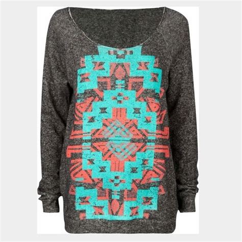 Full Tilt Aztec Sweater Clothes Tribal Print Sweater