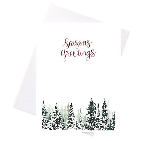 Seasons Greetings Pines Watercolour Card Niki Kingsmill Outer Layer