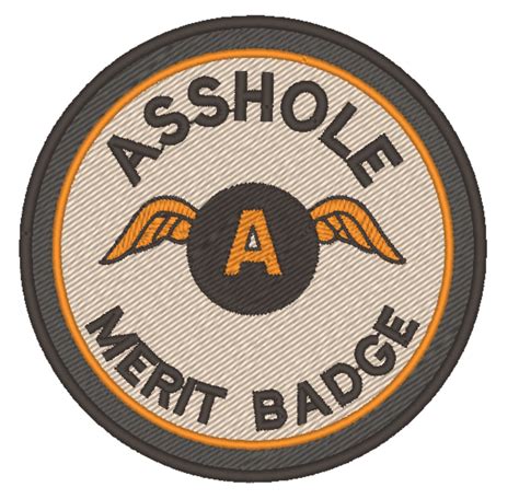 Embroidered Patch Asshole Merit Badge Etsy