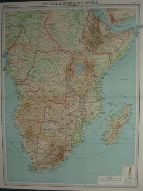 Large Map Central Southern Africa Cape Colony Madagascar Rhodesia Picclick Uk