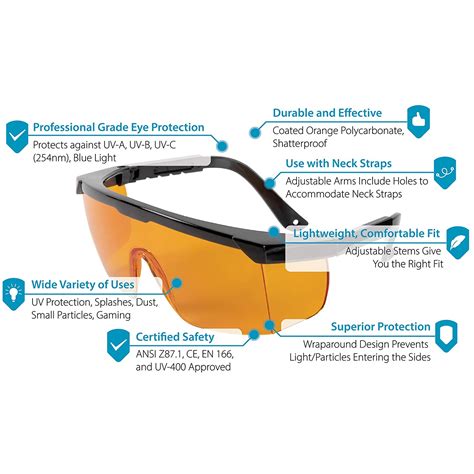 Target Shooting Safety Glasses Orange Shatterproof Uv400 Lens Clothes