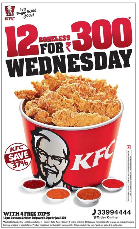 Kfc 12pcs Boneless Chicken Strips And 4 Dips For Just Rs 300 August