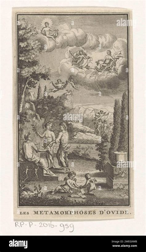 Ovidius Putti Y Dioses En El Paisaje Anónimo 1720 1740 Imprimir Ovidio Tiene Una Tableta De