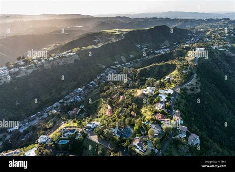 Aerial View Of South Beverly Park Hilltop Homes In The Santa Monica