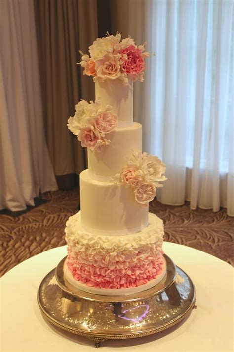 Pink Ombre Ruffles Cake By Rosewood Cakes Cakesdecor