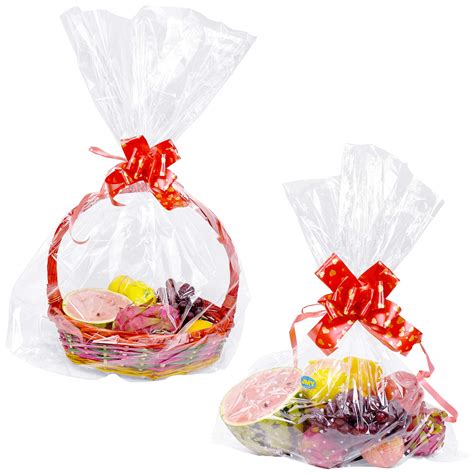 You may be interested in. 15 Pack Clear Basket Bags, Large Clear Cellophane Wrap ...