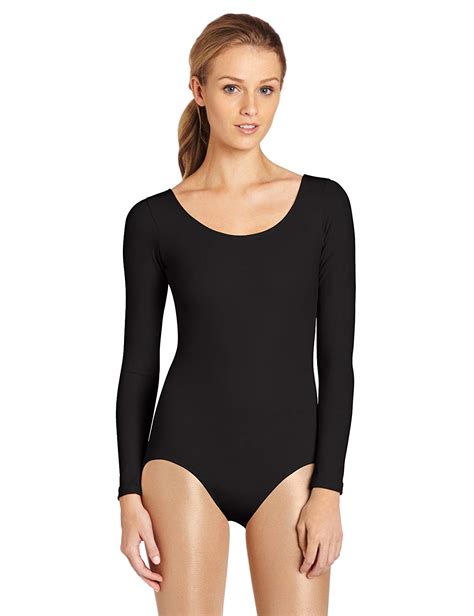 Capezio Womens Long Sleeve Leotardlight Bluemedium Black Size