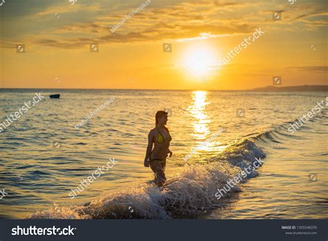 Hot Girl Sexy Bikini On Sunset Stock Photo 1355548370 Shutterstock