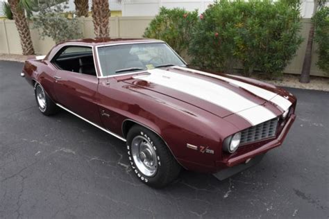 1969 Chevrolet Camaro Z28 Matching Numbers 0 Burgundy Coupe 302 Ci V8