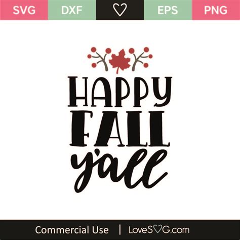 Happy Fall Yall Svg Cut File