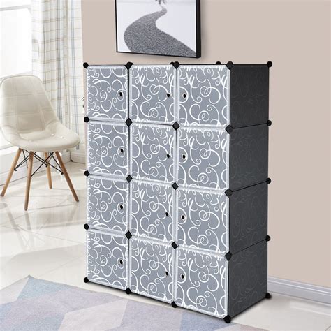 Veryke 12 Cube Organizer Cube Storage Organizer Diy Closet Cabinet With Doors Stackable