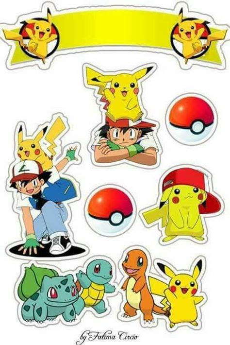 Topo De Bolo De Pokémon Para Editar E Imprimir Grátis Bolo Pikachu